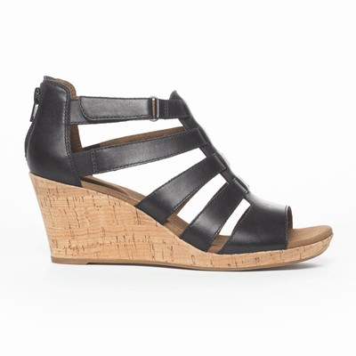 Sandálias Rockport Briah Gladiator Mulher Pretas PT-58139